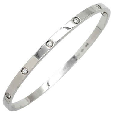 カルティエ Cartier LOVE ラブブレス SM フルダイヤ B6048017 ホワイトゴールド K18WG ダイヤモンド #17 ブレスレット 10Pダイヤ 750WG 18K 18金 バングル