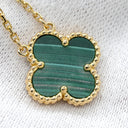 ヴァンクリーフアーペル Van Cleef & Arpels ヴィンテージ アルハンブラ VCARO9VA00 グリーンXイエローゴールド K18YG マラカイト ネックレス Au750 18K YG 緑 マラカイト マット