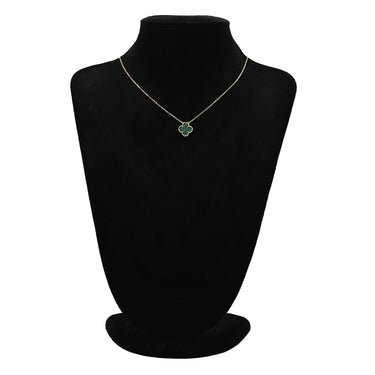ヴァンクリーフアーペル Van Cleef & Arpels ヴィンテージ アルハンブラ VCARO9VA00 グリーンXイエローゴールド K18YG マラカイト ネックレス Au750 18K YG 緑 マラカイト マット