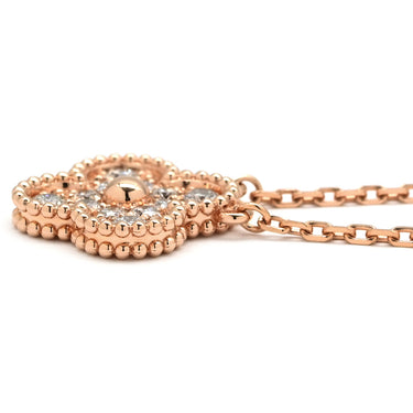 ヴァンクリーフアーペル Van Cleef & Arpels ヴィンテージアルハンブラ ペンダント VCARP2R300 ローズゴールド K18PG ダイヤモンド ネックレス Au750 PG 12粒 ダイヤ