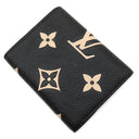 ルイヴィトン LOUIS VUITTON ポルトフォイユ ヴィクトリーヌ M80968 ブラック ベージュ モノグラムアンプラント 三つ折り財布 ゴールド金具 コンパクト財布
