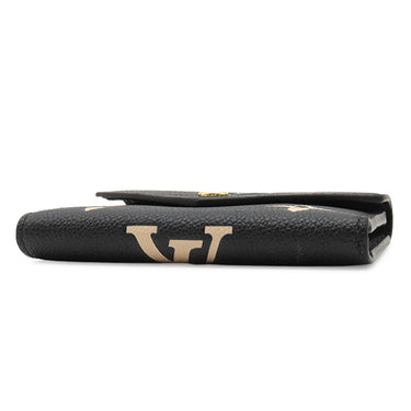 ルイヴィトン LOUIS VUITTON ポルトフォイユ ヴィクトリーヌ M80968 ブラック ベージュ モノグラムアンプラント 三つ折り財布 ゴールド金具 コンパクト財布