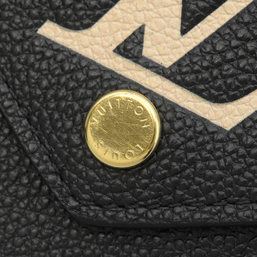 ルイヴィトン LOUIS VUITTON ポルトフォイユ ヴィクトリーヌ M80968 ブラック ベージュ モノグラムアンプラント 三つ折り財布 ゴールド金具 コンパクト財布