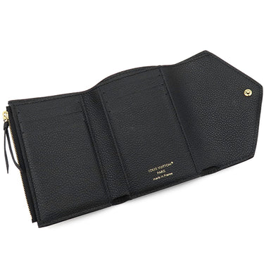 ルイヴィトン LOUIS VUITTON ポルトフォイユ ヴィクトリーヌ M80968 ブラック ベージュ モノグラムアンプラント 三つ折り財布 ゴールド金具 コンパクト財布