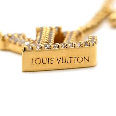 ルイヴィトン LOUIS VUITTON LV アイコニック M00596 ゴールド GP ストラス ネックレス ロゴ モノグラムフラワー LVイニシャル LVサークル