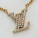 ルイヴィトン LOUIS VUITTON LV アイコニック M00596 ゴールド GP ストラス ネックレス ロゴ モノグラムフラワー LVイニシャル LVサークル