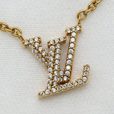ルイヴィトン LOUIS VUITTON LV アイコニック M00596 ゴールド GP ストラス ネックレス ロゴ モノグラムフラワー LVイニシャル LVサークル