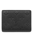 ルイヴィトン LOUIS VUITTON ポルトフォイユ クレア M80151 ノワール モノグラムアンプラント 二つ折り財布 ゴールド金具 黒 コンパクト