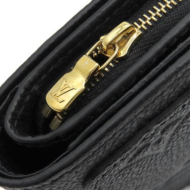ルイヴィトン LOUIS VUITTON ポルトフォイユ クレア M80151 ノワール モノグラムアンプラント 二つ折り財布 ゴールド金具 黒 コンパクト