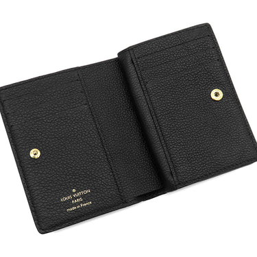 ルイヴィトン LOUIS VUITTON ポルトフォイユ クレア M80151 ノワール モノグラムアンプラント 二つ折り財布 ゴールド金具 黒 コンパクト