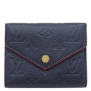 ルイヴィトン LOUIS VUITTON ポルトフォイユ ヴィクトリーヌ M64577 マリーヌルージュ モノグラムアンプラント 三つ折り財布 ゴールド金具 紺 赤
