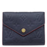 ルイヴィトン LOUIS VUITTON ポルトフォイユ ヴィクトリーヌ M64577 マリーヌルージュ モノグラムアンプラント 三つ折り財布 ゴールド金具 紺 赤