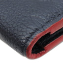 ルイヴィトン LOUIS VUITTON ポルトフォイユ ヴィクトリーヌ M64577 マリーヌルージュ モノグラムアンプラント 三つ折り財布 ゴールド金具 紺 赤
