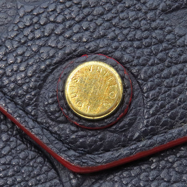 ルイヴィトン LOUIS VUITTON ポルトフォイユ ヴィクトリーヌ M64577 マリーヌルージュ モノグラムアンプラント 三つ折り財布 ゴールド金具 紺 赤