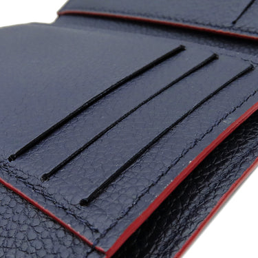 ルイヴィトン LOUIS VUITTON ポルトフォイユ ヴィクトリーヌ M64577 マリーヌルージュ モノグラムアンプラント 三つ折り財布 ゴールド金具 紺 赤