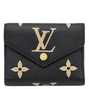 ルイヴィトン LOUIS VUITTON ポルトフォイユ ヴィクトリーヌ M80968 ブラック ベージュ モノグラムアンプラント 三つ折り財布 ゴールド金具 黒 コンパクト財布