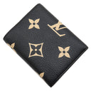 ルイヴィトン LOUIS VUITTON ポルトフォイユ ヴィクトリーヌ M80968 ブラック ベージュ モノグラムアンプラント 三つ折り財布 ゴールド金具 黒 コンパクト財布