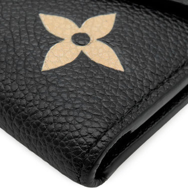 ルイヴィトン LOUIS VUITTON ポルトフォイユ ヴィクトリーヌ M80968 ブラック ベージュ モノグラムアンプラント 三つ折り財布 ゴールド金具 黒 コンパクト財布