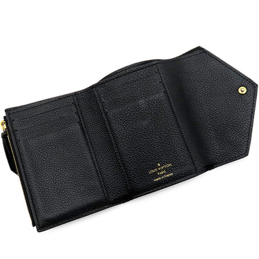 ルイヴィトン LOUIS VUITTON ポルトフォイユ ヴィクトリーヌ M80968 ブラック ベージュ モノグラムアンプラント 三つ折り財布 ゴールド金具 黒 コンパクト財布