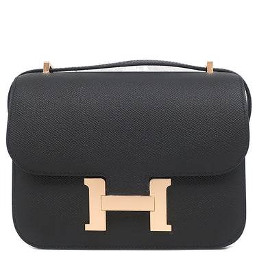 エルメス HERMES コンスタンスミニ 3 ミロワール ブラック ヴォーエプソン ショルダーバッグ ピンクゴールド金具 黒 PG RG
