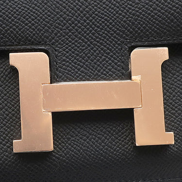 エルメス HERMES コンスタンスミニ 3 ミロワール ブラック ヴォーエプソン ショルダーバッグ ピンクゴールド金具 黒 PG RG