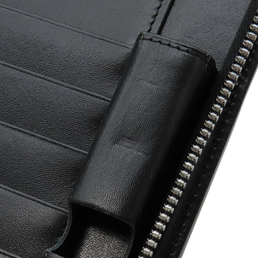 モンブラン Montblanc マイスターシュテュック ジップ式 ラージ オルガナイザー ブラック レザー 手帳カバー シルバー金具 黒 手帳 システム手帳 バインダー