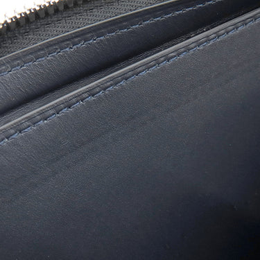 ベルルッティ BERLUTI イタウバ ワイド カリグラフィー クラッチ ブルー レザー スクリットレザー クラッチバッグ シルバー金具 青 水色 セカンドバッグ