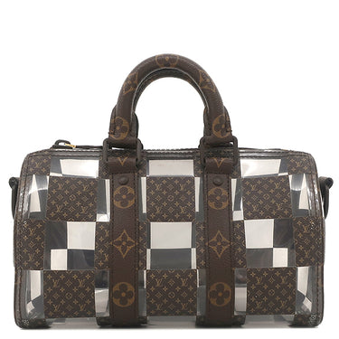 ルイヴィトン LOUIS VUITTON キーポル バンドリエール 25 M20872 モノグラムチェス モノグラムキャンバス PVC 2WAYバッグ 茶 スケルトン ブラウン金具