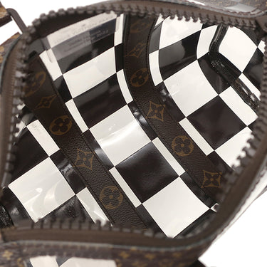 ルイヴィトン LOUIS VUITTON キーポル バンドリエール 25 M20872 モノグラムチェス モノグラムキャンバス PVC 2WAYバッグ 茶 スケルトン ブラウン金具