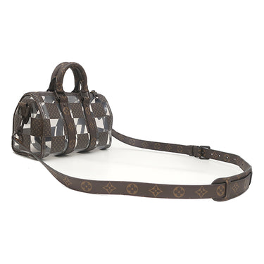 ルイヴィトン LOUIS VUITTON キーポル バンドリエール 25 M20872 モノグラムチェス モノグラムキャンバス PVC 2WAYバッグ 茶 スケルトン ブラウン金具