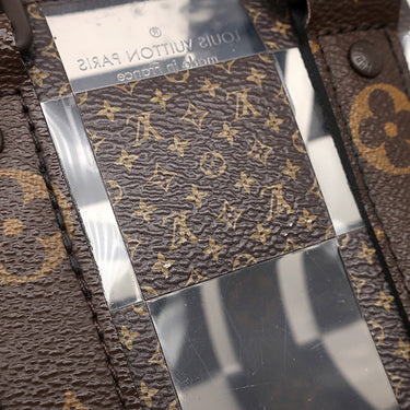 ルイヴィトン LOUIS VUITTON キーポル バンドリエール 25 M20872 モノグラムチェス モノグラムキャンバス PVC 2WAYバッグ 茶 スケルトン ブラウン金具