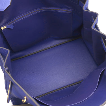 エルメス HERMES バーキン40 ブルーエレクトリック トゴ ハンドバッグ ゴールド金具 青