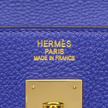 エルメス HERMES バーキン40 ブルーエレクトリック トゴ ハンドバッグ ゴールド金具 青