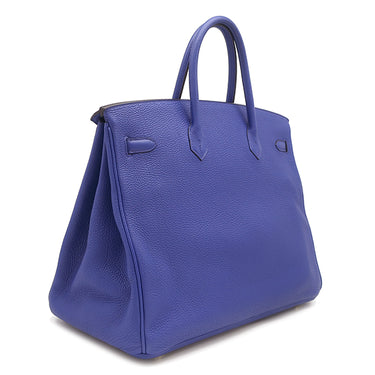 エルメス HERMES バーキン40 ブルーエレクトリック トゴ ハンドバッグ ゴールド金具 青