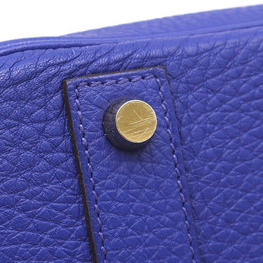 エルメス HERMES バーキン40 ブルーエレクトリック トゴ ハンドバッグ ゴールド金具 青