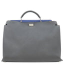 フェンディ FENDI ピーカブー アイコニック エッセンシャル 7VA476 ダークグレー×ブルー レザー 2WAYバッグ シルバー金具 ビジネスバッグ
