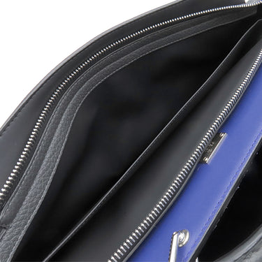 フェンディ FENDI ピーカブー アイコニック エッセンシャル 7VA476 ダークグレー×ブルー レザー 2WAYバッグ シルバー金具 ビジネスバッグ