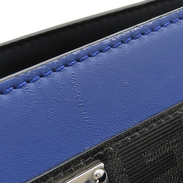 フェンディ FENDI ピーカブー アイコニック エッセンシャル 7VA476 ダークグレー×ブルー レザー 2WAYバッグ シルバー金具 ビジネスバッグ