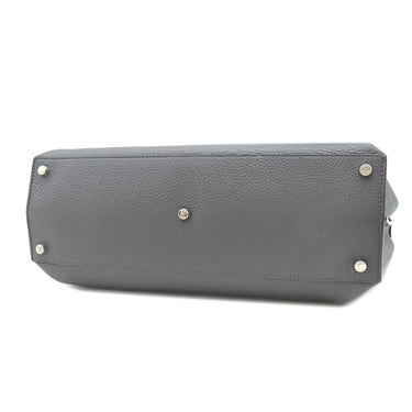 フェンディ FENDI ピーカブー アイコニック エッセンシャル 7VA476 ダークグレー×ブルー レザー 2WAYバッグ シルバー金具 ビジネスバッグ