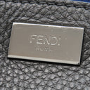 フェンディ FENDI ピーカブー アイコニック エッセンシャル 7VA476 ダークグレー×ブルー レザー 2WAYバッグ シルバー金具 ビジネスバッグ