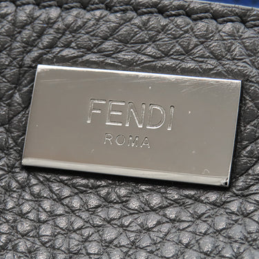 フェンディ FENDI ピーカブー アイコニック エッセンシャル 7VA476 ダークグレー×ブルー レザー 2WAYバッグ シルバー金具 ビジネスバッグ