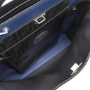 フェンディ FENDI ピーカブー アイコニック エッセンシャル 7VA476 ダークグレー×ブルー レザー 2WAYバッグ シルバー金具 ビジネスバッグ