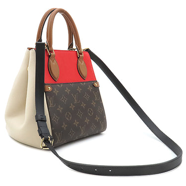 ルイヴィトン LOUIS VUITTON フォールド トート PM M45389 スリーズ×クレーム×ノワール モノグラムキャンバス カーフ 2WAYバッグ ゴールド金具 ショルダー