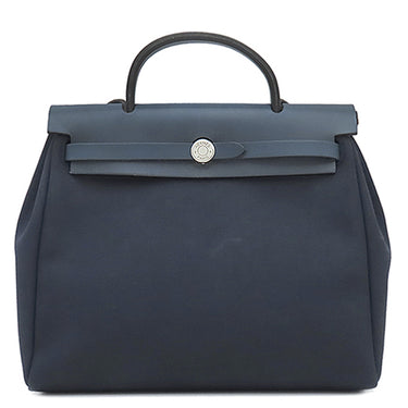 エルメス HERMES エールバッグPM 31 ネイビー トワルオフィシエ ヴァッシュハンター ショルダーバッグ シルバー金具 紺 替えバッグ欠品