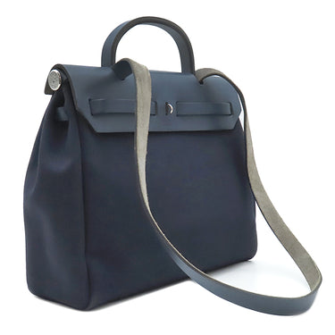 エルメス HERMES エールバッグPM 31 ネイビー トワルオフィシエ ヴァッシュハンター ショルダーバッグ シルバー金具 紺 替えバッグ欠品