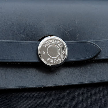 エルメス HERMES エールバッグPM 31 ネイビー トワルオフィシエ ヴァッシュハンター ショルダーバッグ シルバー金具 紺 替えバッグ欠品