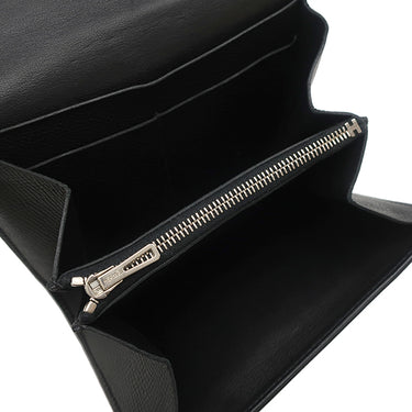 エルメス HERMES コンスタンス コンパクト ブラック ヴォーエプソン 二つ折り財布 シルバー金具 黒 コンパクトウォレット