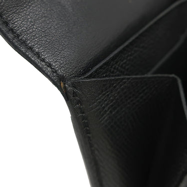 エルメス HERMES コンスタンス コンパクト ブラック ヴォーエプソン 二つ折り財布 シルバー金具 黒 コンパクトウォレット