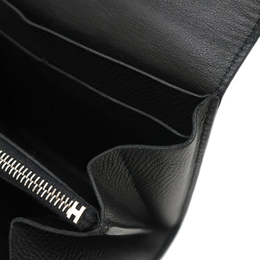 エルメス HERMES コンスタンス コンパクト ブラック ヴォーエプソン 二つ折り財布 シルバー金具 黒 コンパクトウォレット