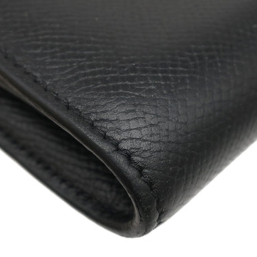 エルメス HERMES コンスタンス コンパクト ブラック ヴォーエプソン 二つ折り財布 シルバー金具 黒 コンパクトウォレット